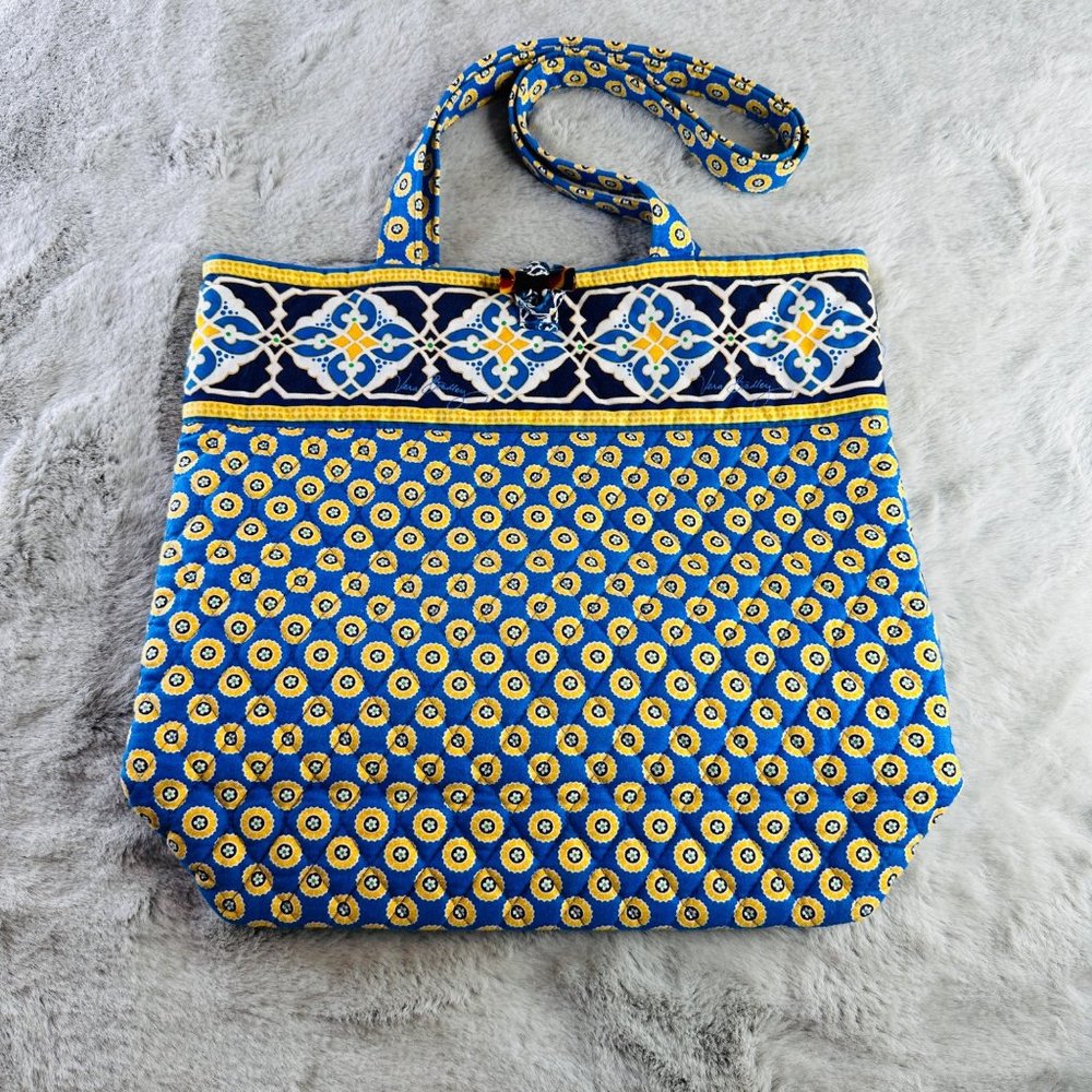 Vintage Vera Bradley Classic Riviera Toggle Tote‎ Cotton Quilted Retired 14x13